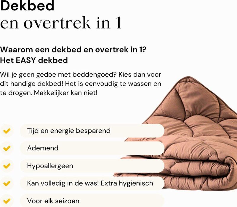 Sleeptime - Lazy - Wasbaar Dekbed Zonder Overtrek - 140x200 Cm - 300 Gsm