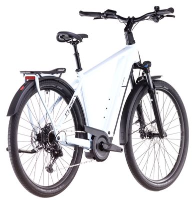 VTC Électrique Cube Kathmandu Hybrid One 800 Shimano Cues 10V 800 Wh 700 mm Blanc Bleu Polar 2025