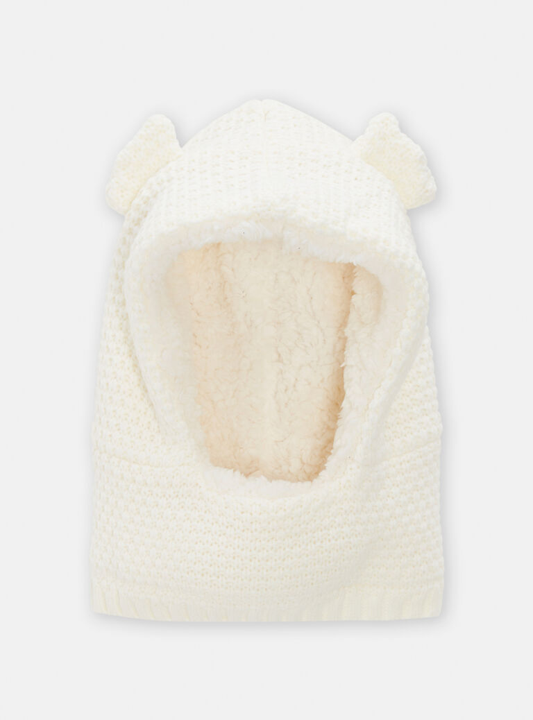 Cagoule hibou écru pour fille
