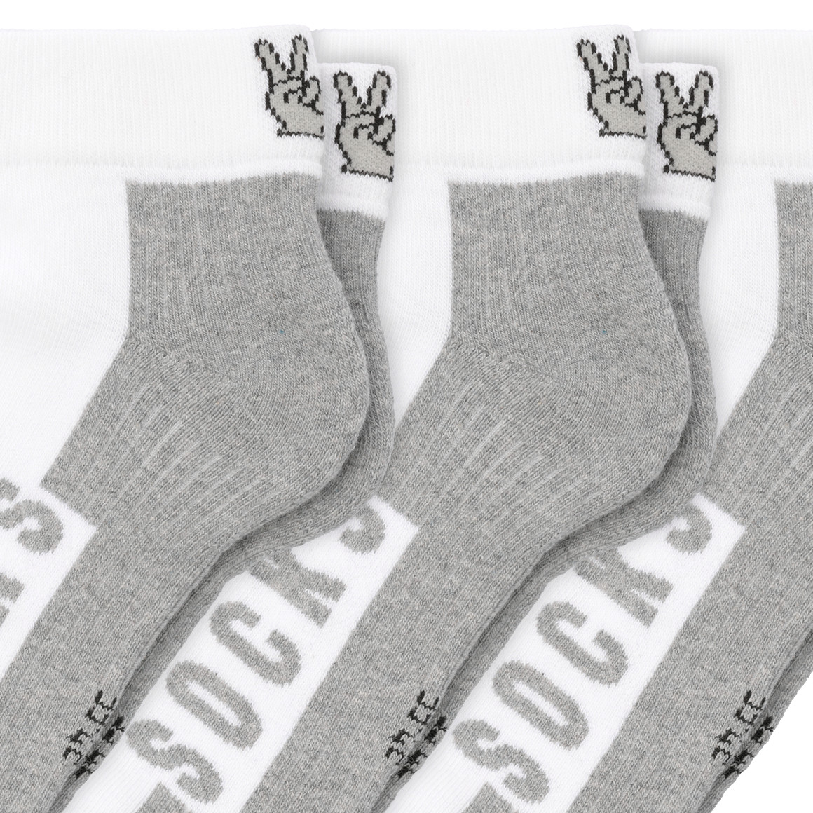 VanVaan 3 Paar Herren Sneaker-Socken weiss / grau