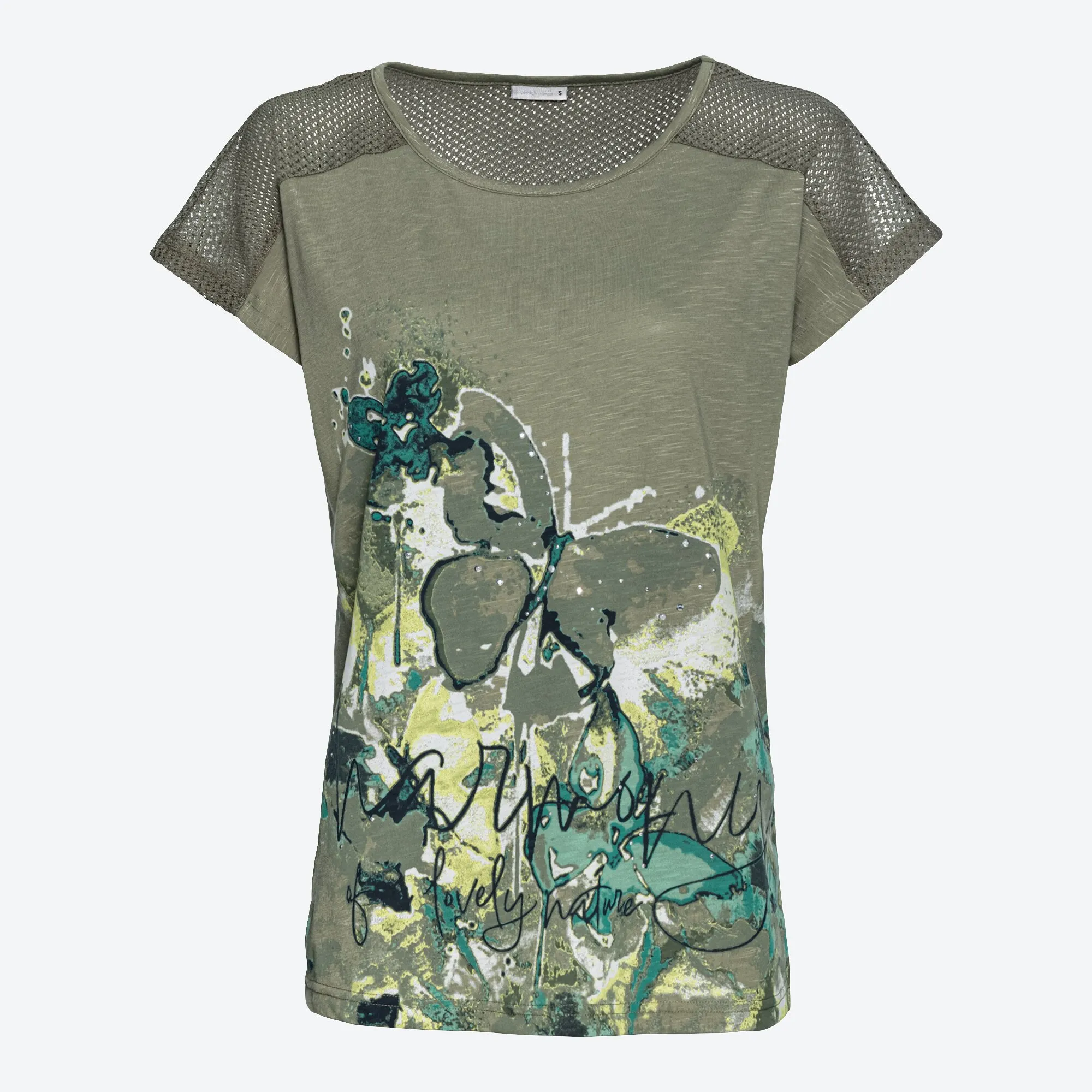 Damen-T-Shirt mit Spitzeneinsatz