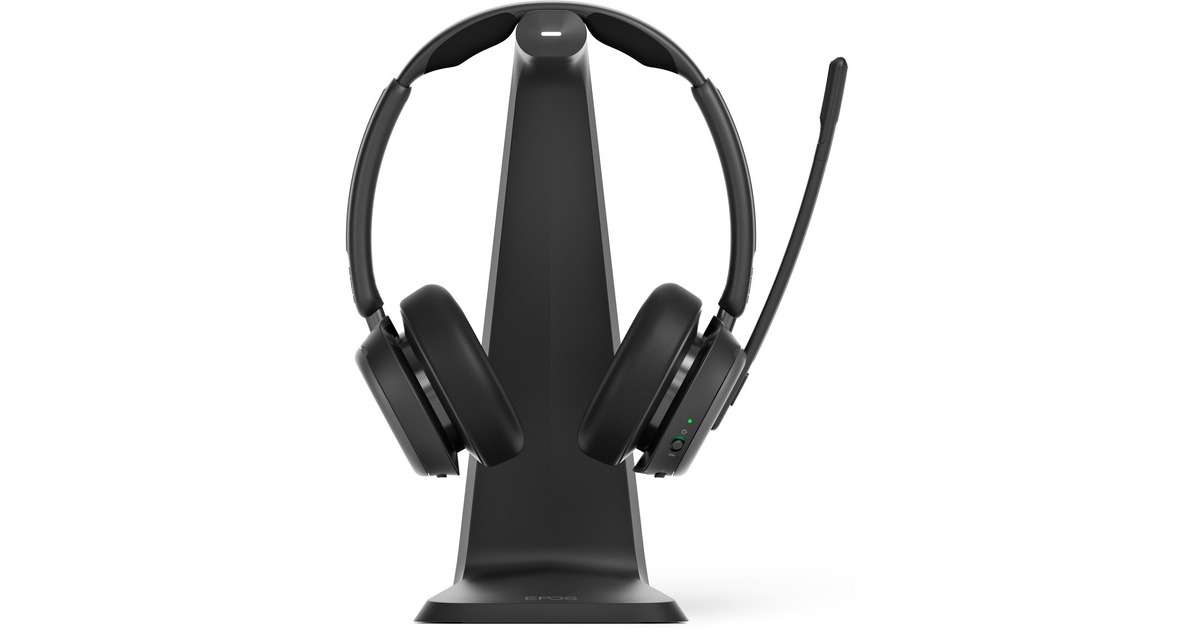 EPOSIMPACT 1061T ANC on-ear headset  (Zwart, Incl. oplaadstandaard)