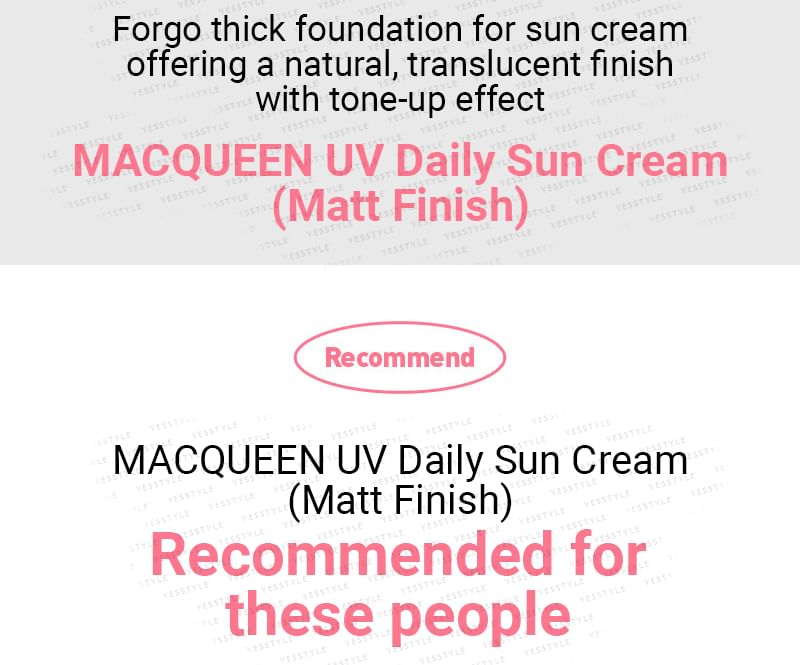 MACQUEEN - UV Dagelijkse Zonnecrème (Matte Finish)