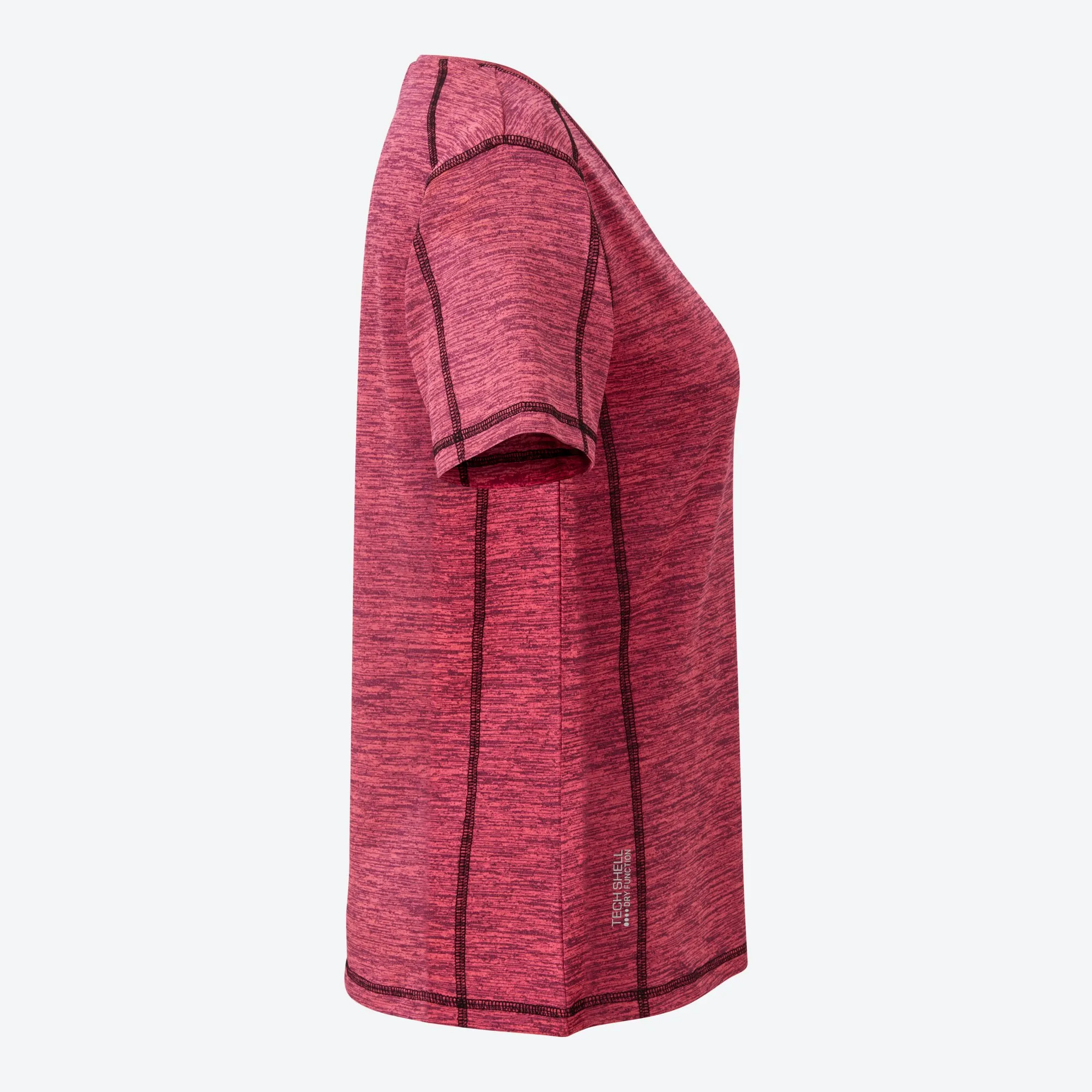 Damen-Fitness-T-Shirt in Space-Dye-Optik