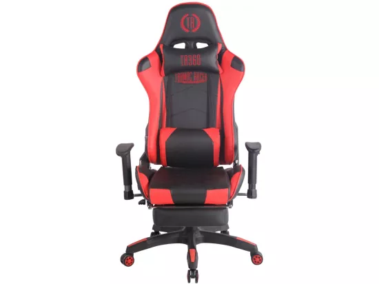 Chaise de bureau - Similicuir & Plastique - Noir / Rouge - Turbo XL
