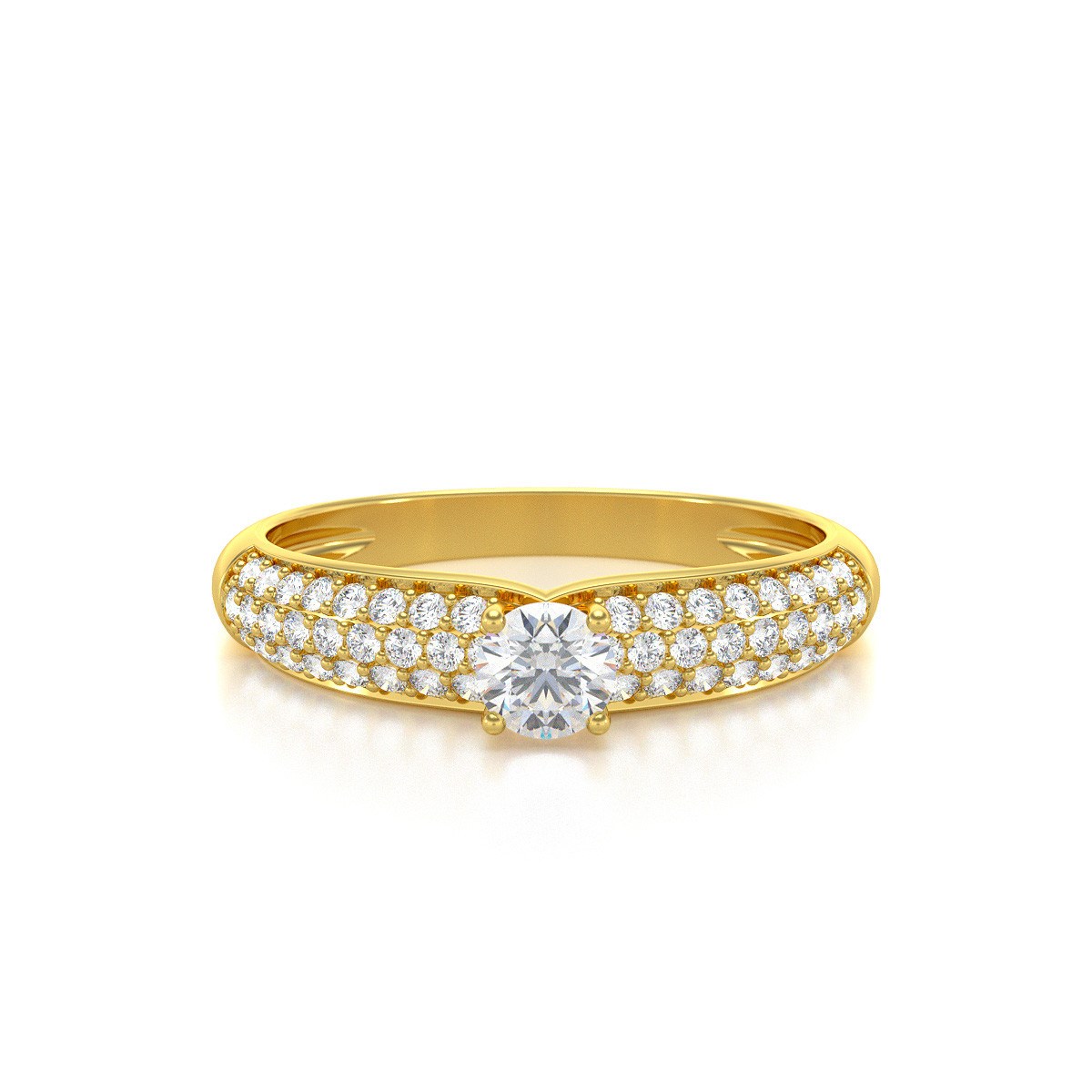 Bague ADEN Or 750 Jaune Diamants 1.978grs
