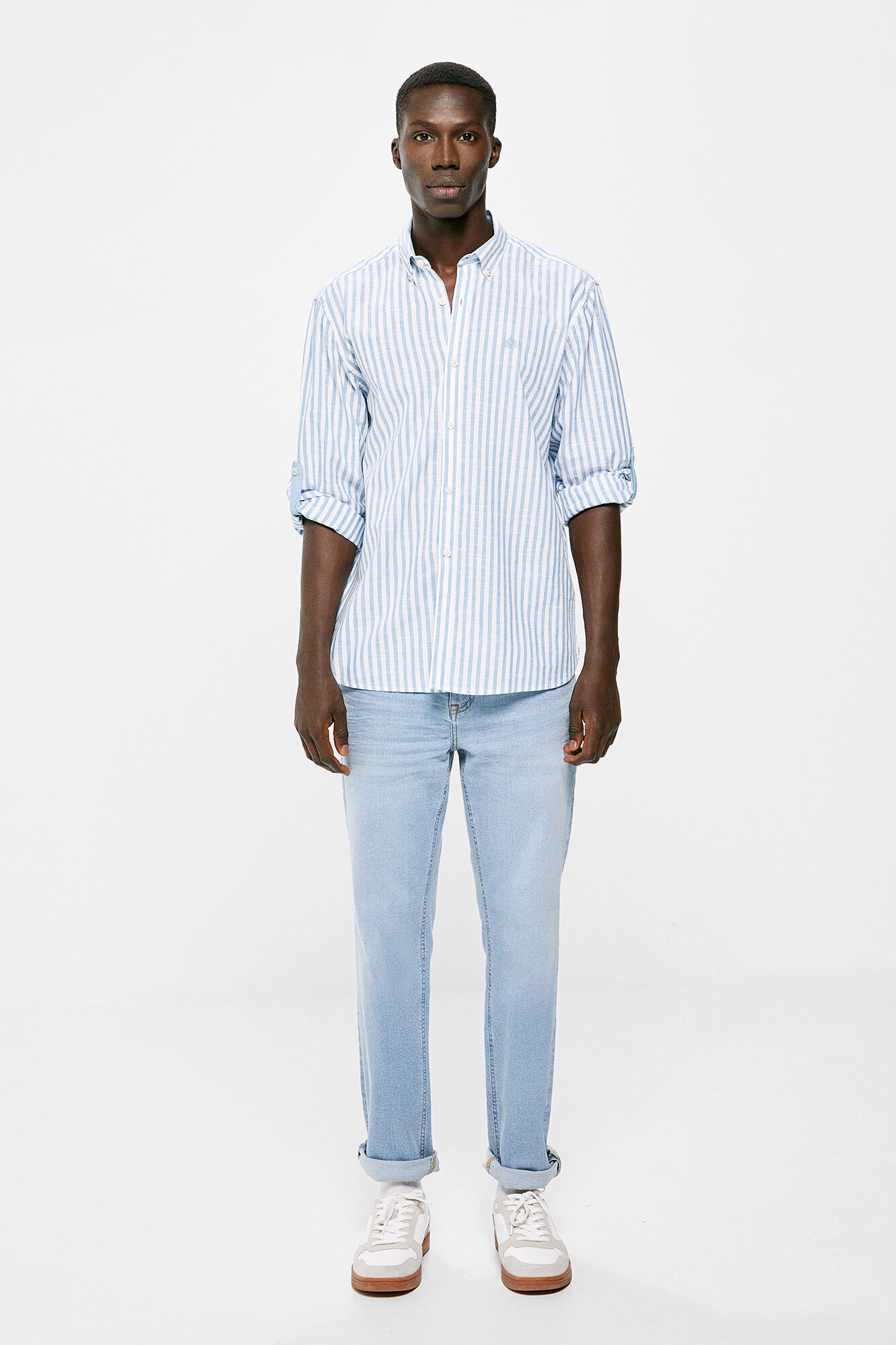 Camisa listrada clara - azul