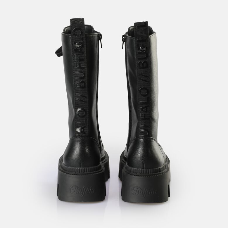 Flora Laceup HI Bottes vegan, noir