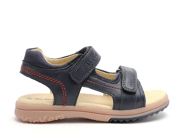 Kickers nu pieds enfant platino bleu