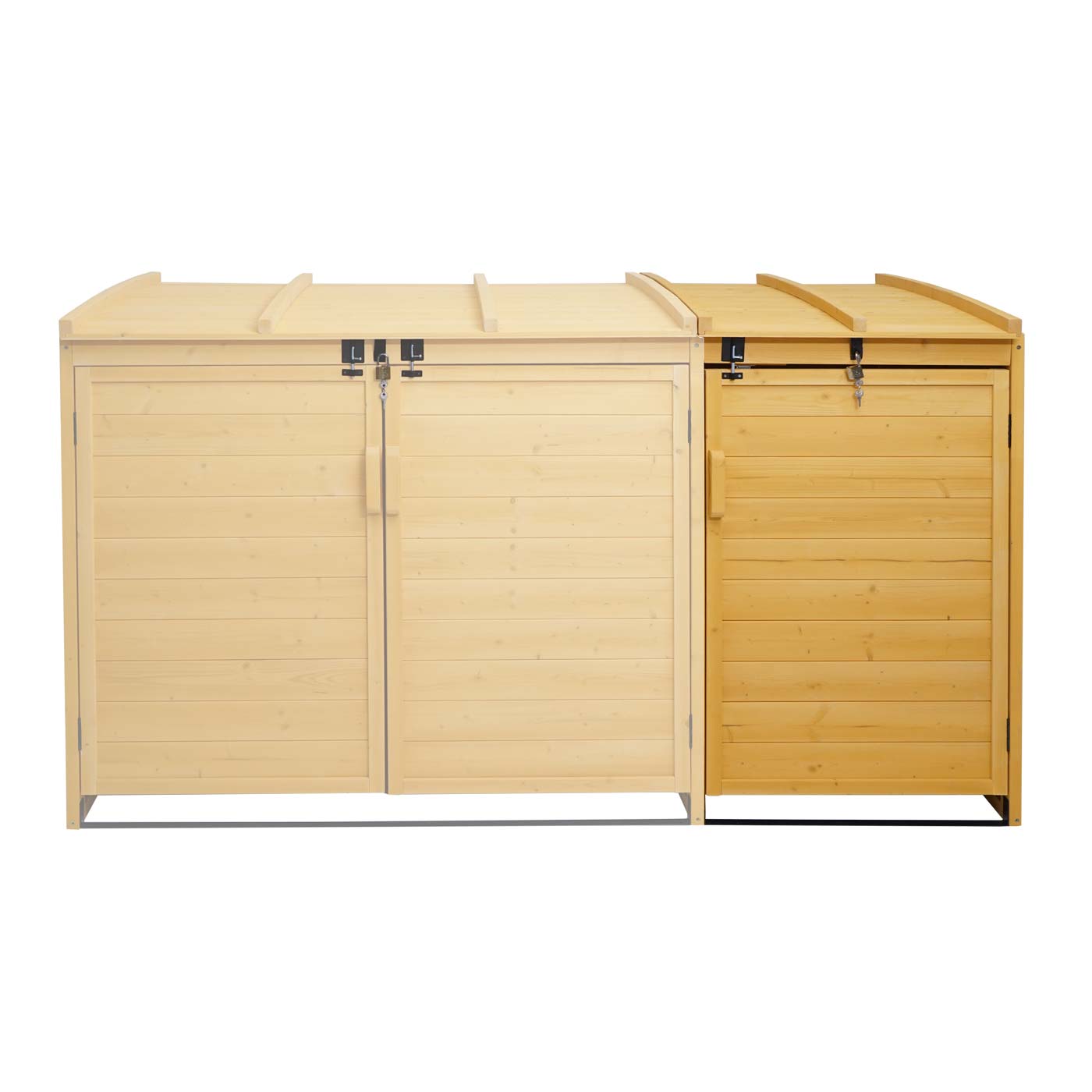 XL 1er-/2er-Mülltonnenverkleidung Erweiterung MCW-H75, Mülltonnenbox, 120x68x104cm Holz MVG-zertifiziert ~ braun