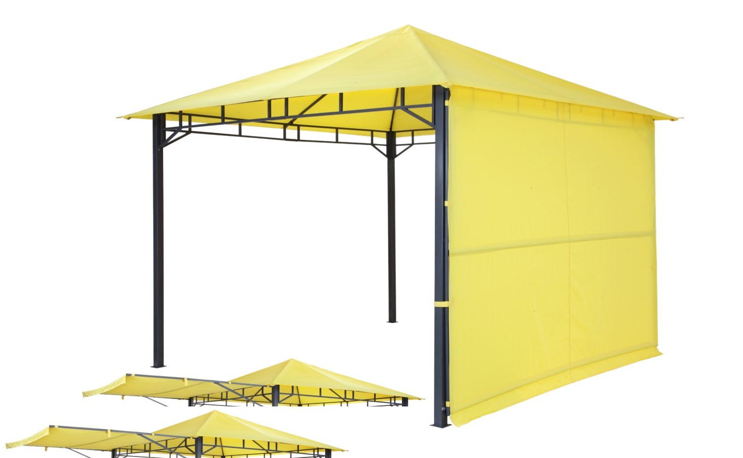 Pavillon LEHUA - gelb - 3 Dächer - 300x300 cm