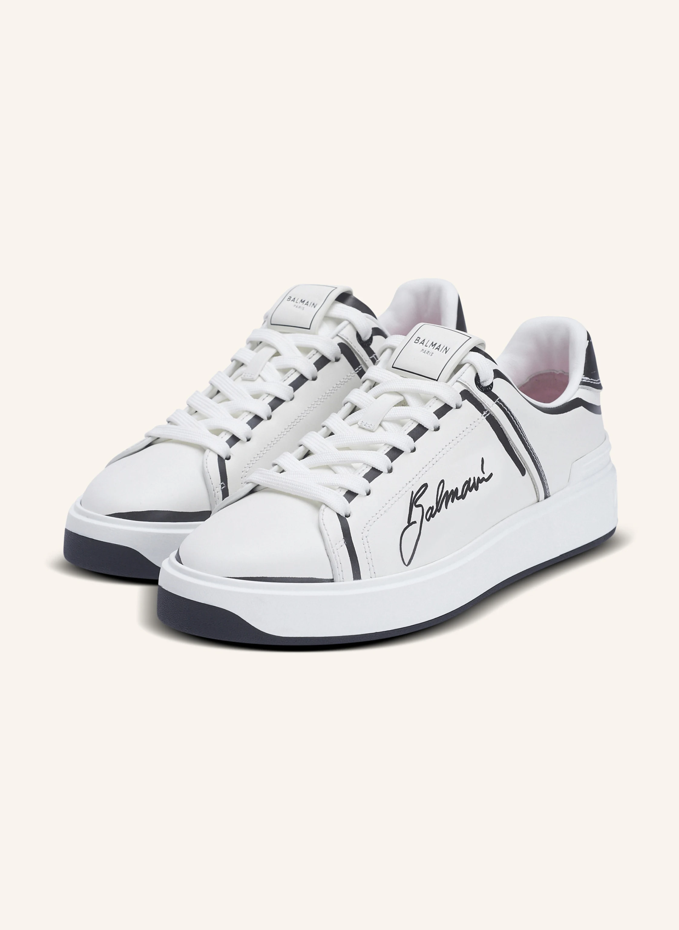BALMAIN Sneakers B-Court aus bedrucktem Kalbsleder