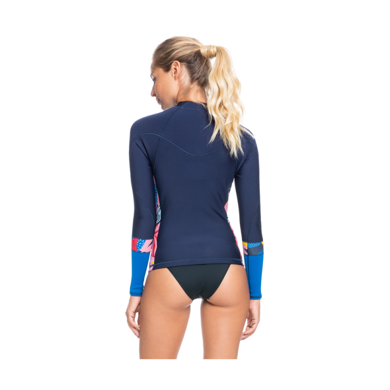 Top néoprène Roxy Syncro Femme 1 mm manches longues bleu