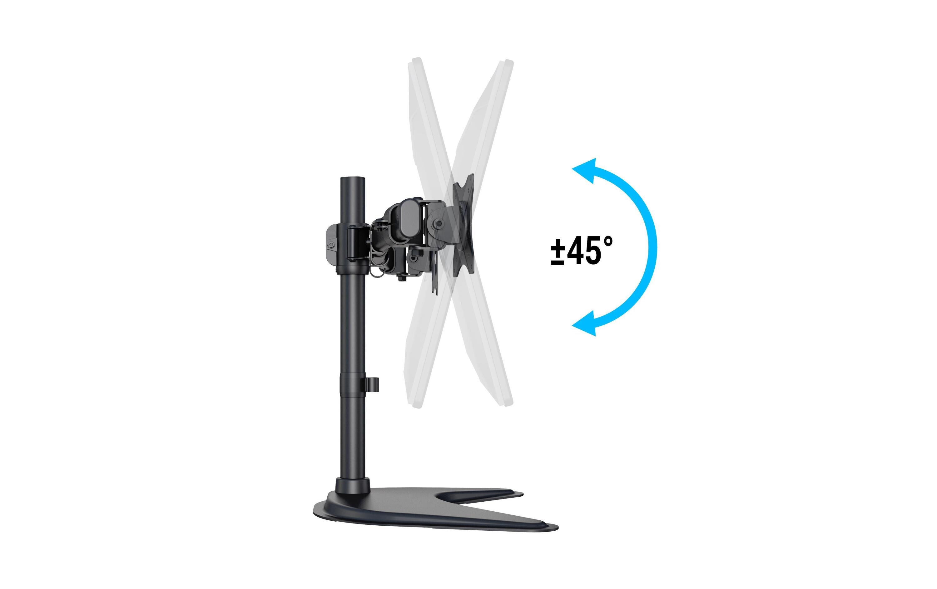 Monitor-Standfuss Basic Dual bis 10 kg – Schwarz<br>Deskmount