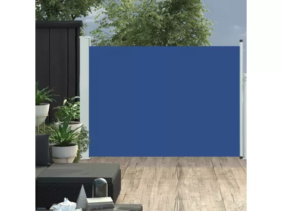 Auvent latéral rétractable de patio 100x500 cm Bleu