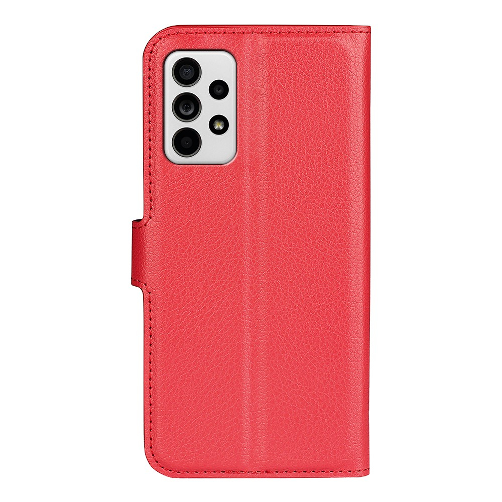 Samsung Galaxy A33 5G Leder Tasche Flip Cover Litchi Look - Rot
