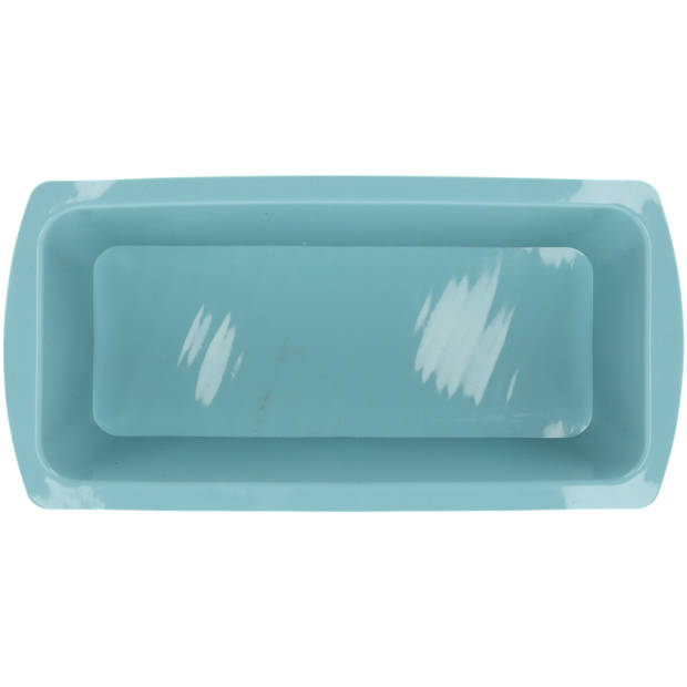 Blokker cakevorm - siliconen - blauw - 25 x 12 cm