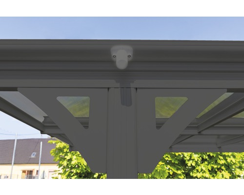 Enkele carport WESTMANN ronde boog 6 mm dubbelwandige polycarbonaatplaten 15 m² incl. regengoot 300 x 505 cm antraciet