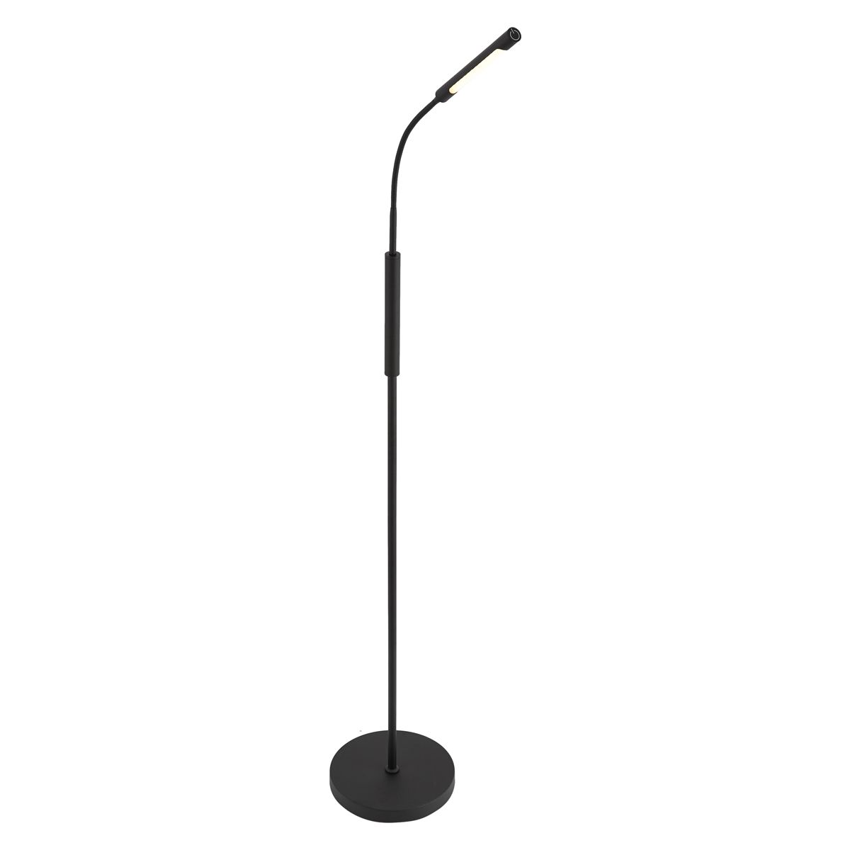 Moderne vloerlamp zwart incl. LED 3-staps dimbaar oplaadbaar - Statler