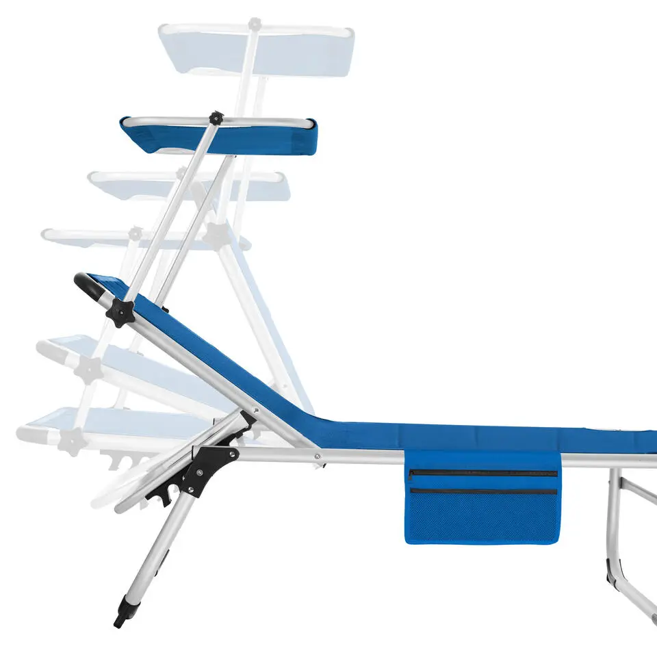 tectake Ligbed Lorella gestoffeerd, inklapbaar, Blauw