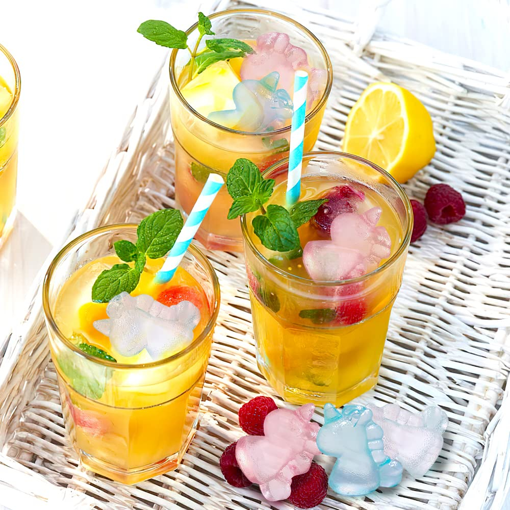 (12er Set) Wiederverwendbare Eiswürfel Form Ice Cubes für Cocktails / Whisky / Softgetränke - Einhorn