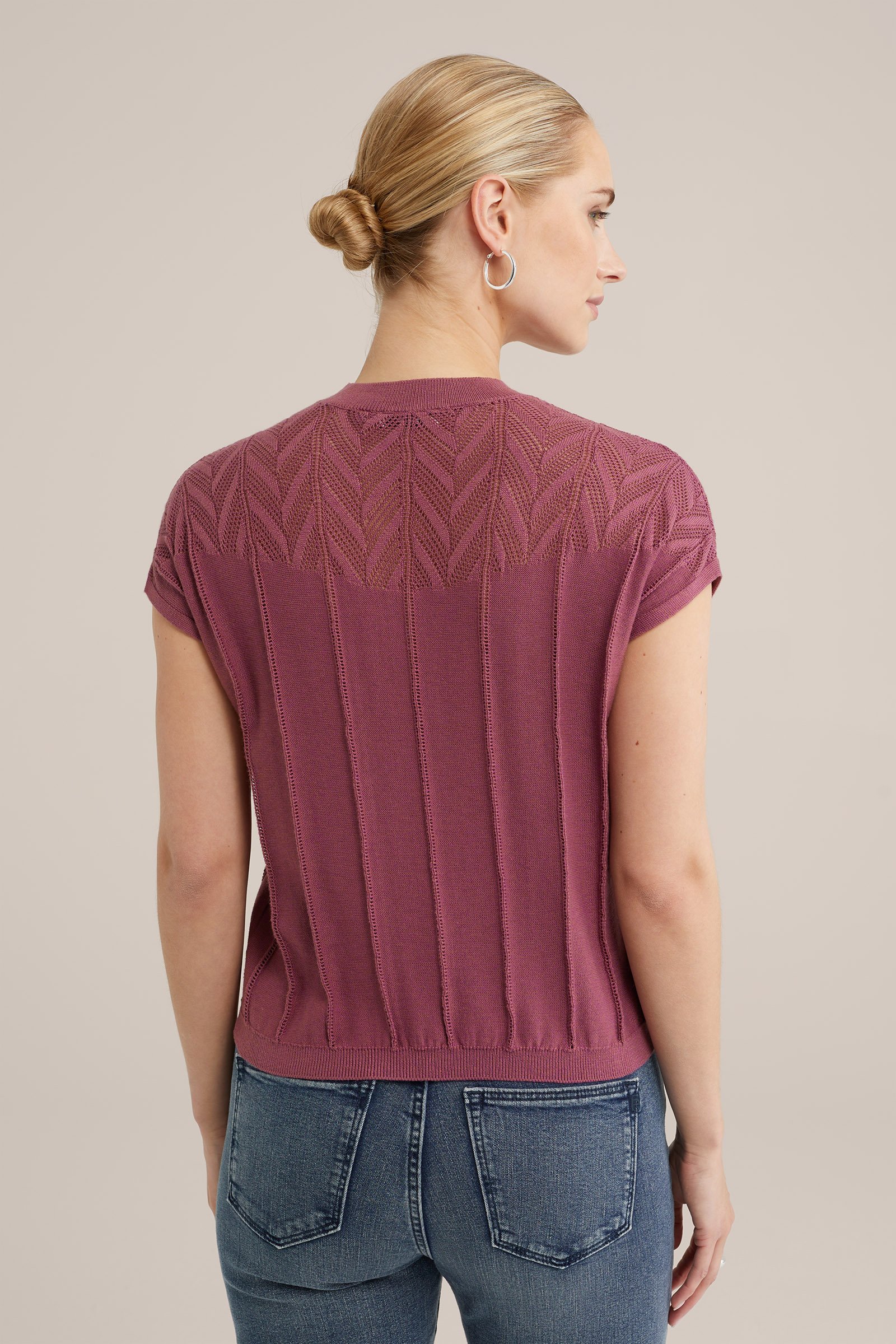 gebreide top WE Fashion Donkerpaars