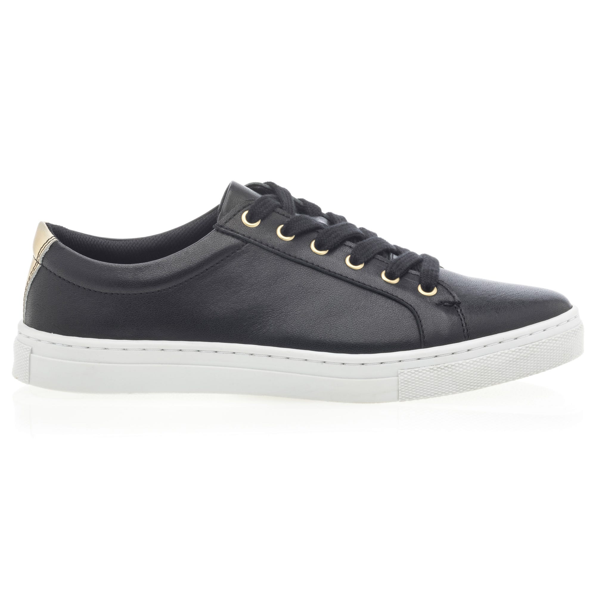 Baskets basses Femme en cuir noir