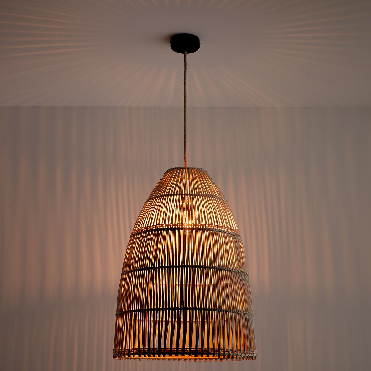 LA REDOUTE INTERIEURS<br>Luminária pendente em rattan Ø45 cm, Kyodo