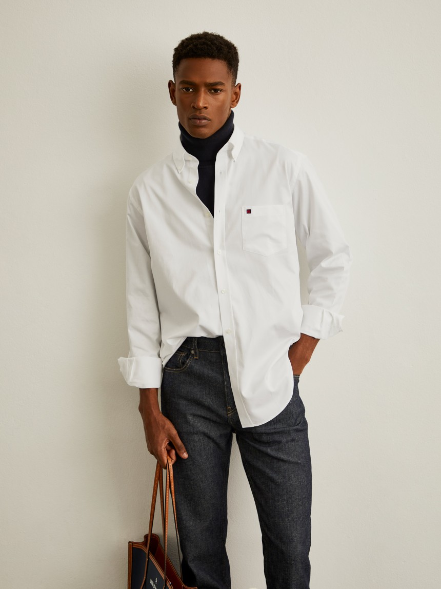 Camisa regular fit de algodão