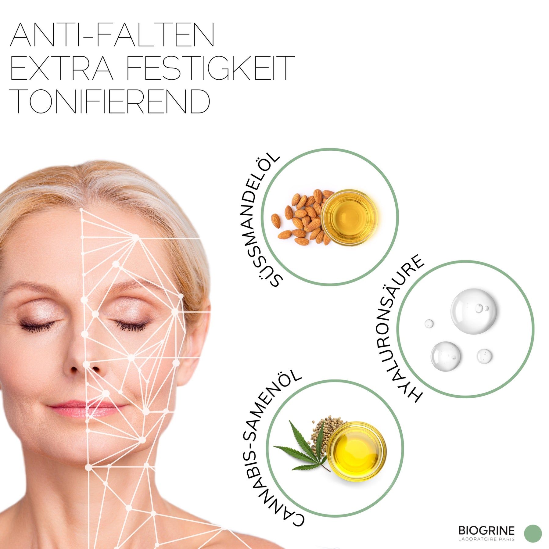 BIOGRINE „IRRESISTIBLE“ CBD-ANTI-AGING-CREME  HYALURONSÄURE