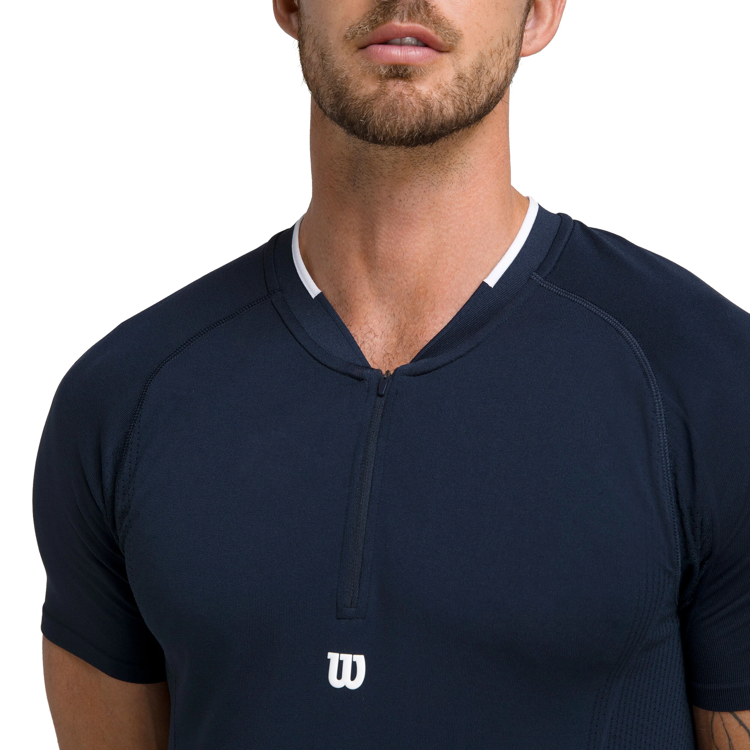 Wilson Players Seamless Zip Henley 2.0 T-shirt Hommes - Bleu
