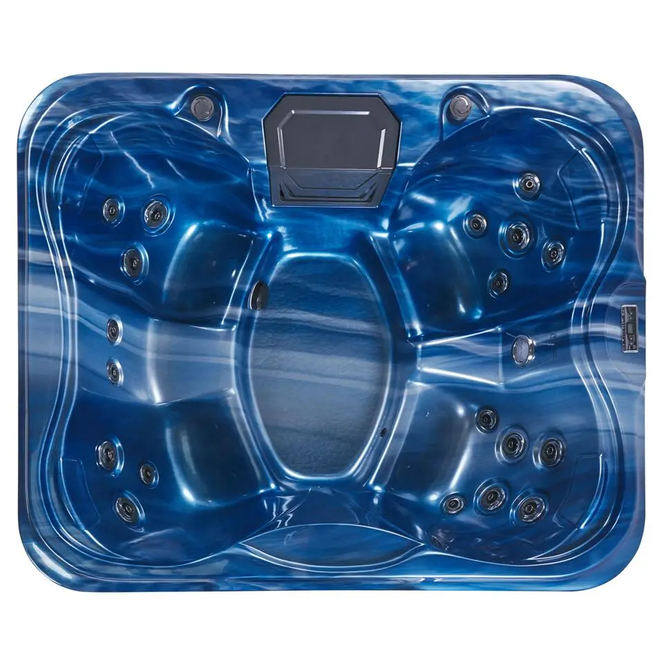 ARCELIA - Whirlpool buitenbad - Blauw - 215 x 180 cm - Acryl
