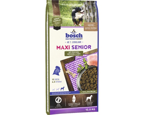 Bosch Maxi Senior droog hondenvoer, gevogelte en rijst, 12,5 kg