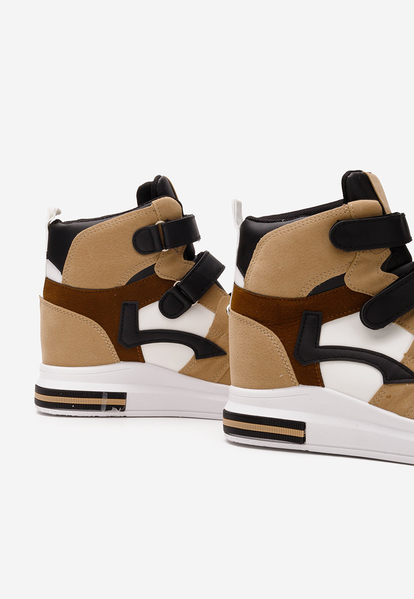Baskets pour femme avec plateforme cachée kaki Veleta
