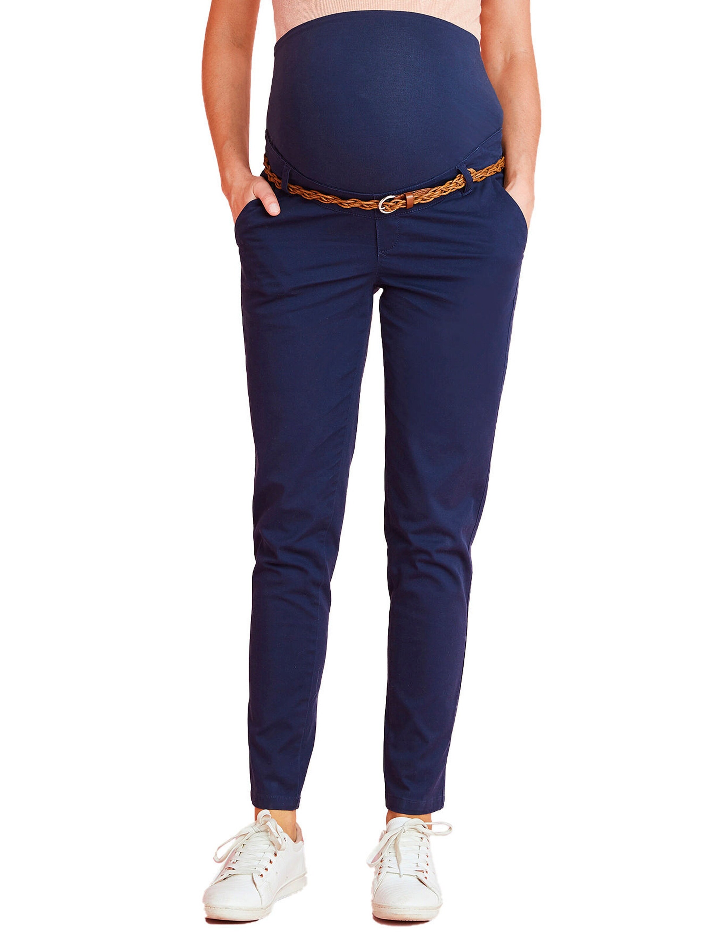 Vertbaudet Umstands-Chinohose, Schrittlänge 78 cm marine