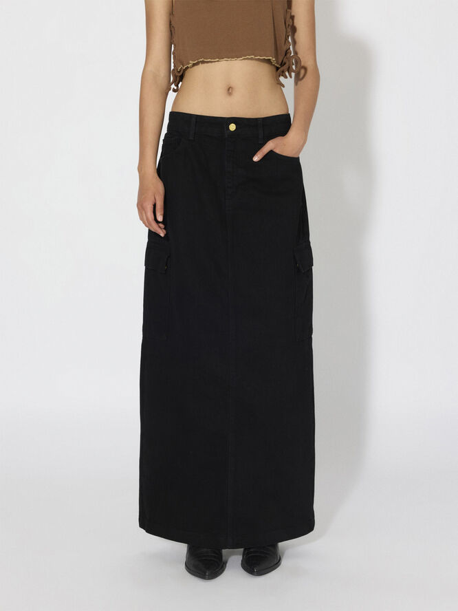 Something New SNVENUS HR MAXI SKIRT - WST Black