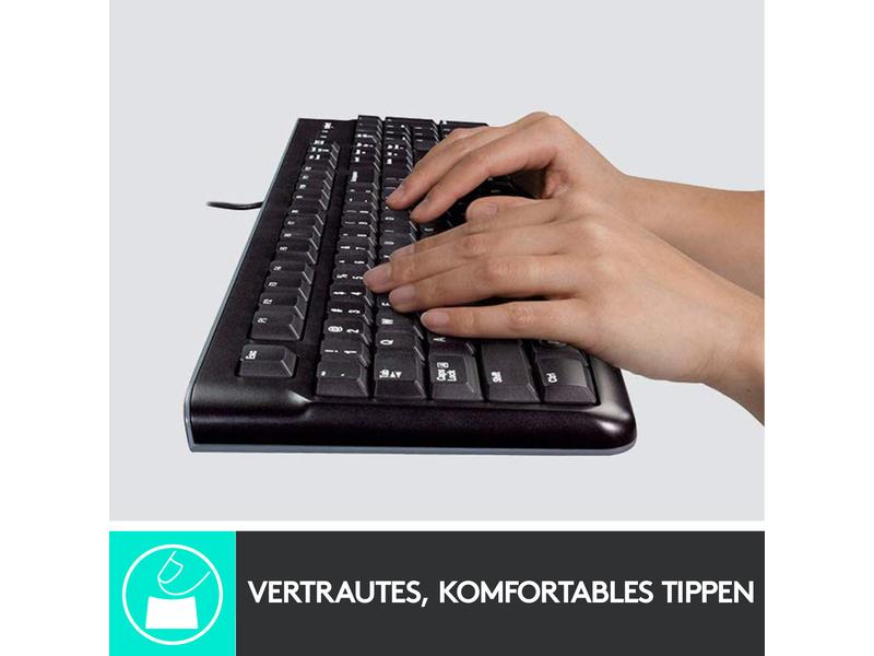 Logitech Tastatur-Maus-Set MK120 USB-kabelgebundene Tastatur und Maus