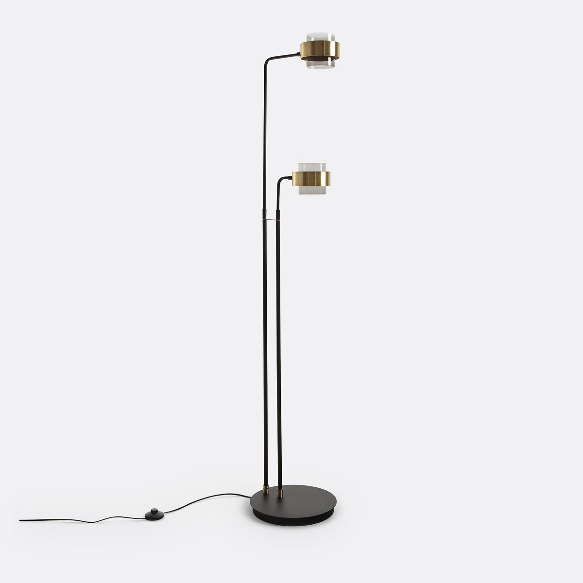 LA REDOUTE INTERIEURS<br>Luminária de chão com 2 braços, vidro e metal, Botello
