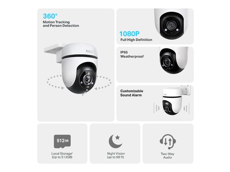 TP-Link Netzwerkkamera Tapo C500 Schwenk-/Neige-Sicherheits-Wi-Fi-Kamera für den Aussenbereich