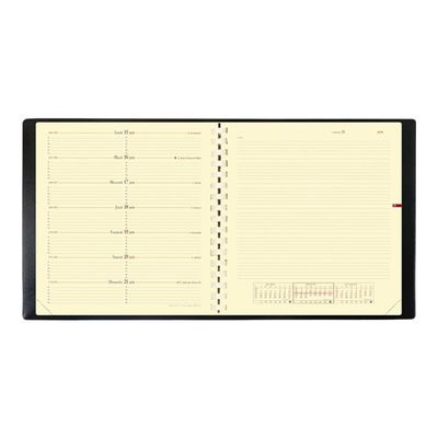 Agenda spiralé Impala Note 16 avec répertoire - 1 semaine sur 2 pages - 16 x 16 cm - noir - Quo Vadis