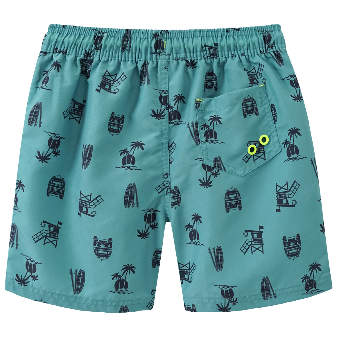 Yigga Jungen Badeshorts mit Sommer-Motiven dunkelgrün