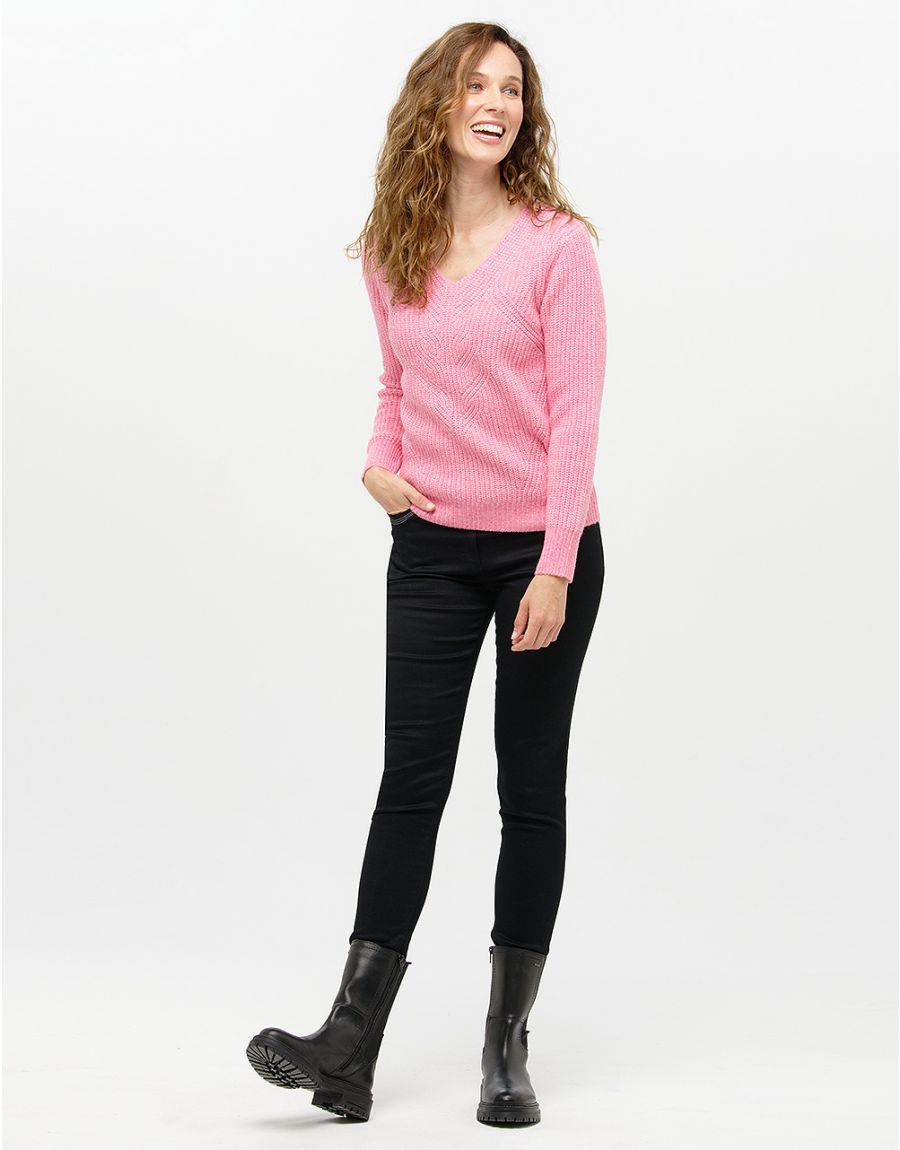 Pull col V rose