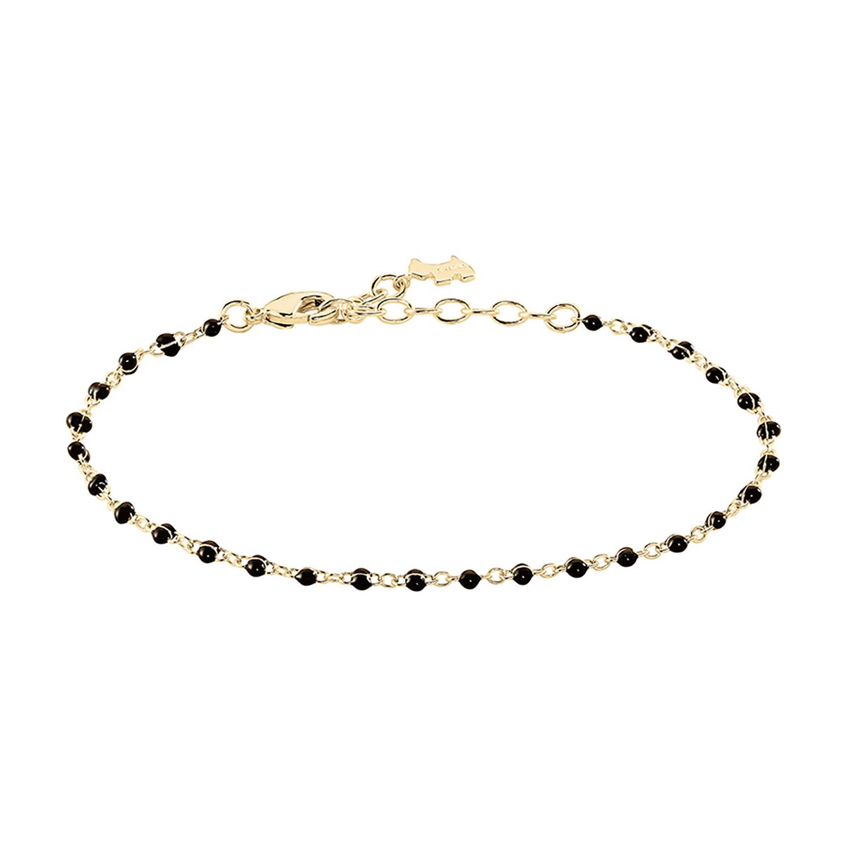 Bracelet Agatha Smarty doré perles émail noir