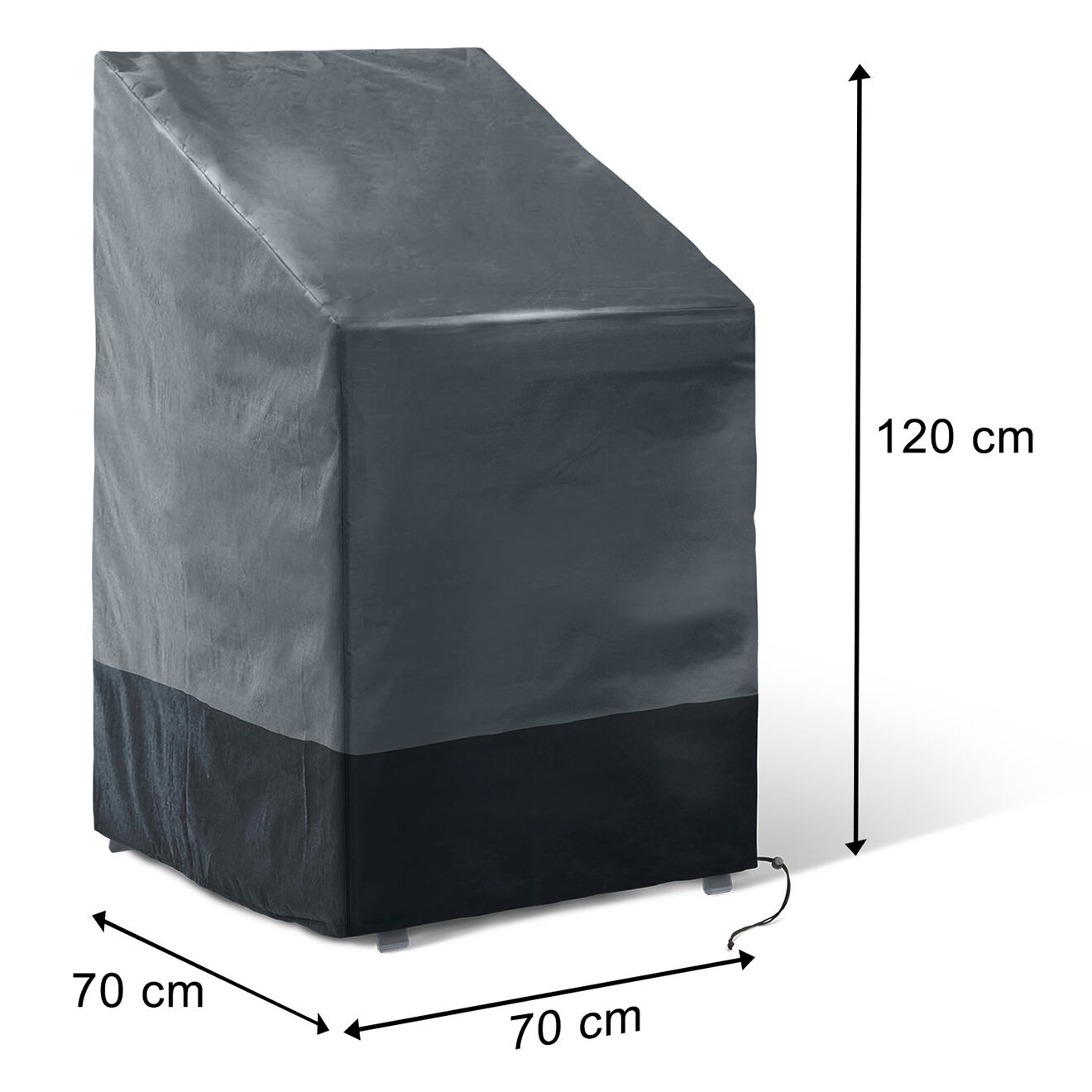 Pratik Garden Housse de protection pour chaises empilables gris/noir - 70x70x120 cm