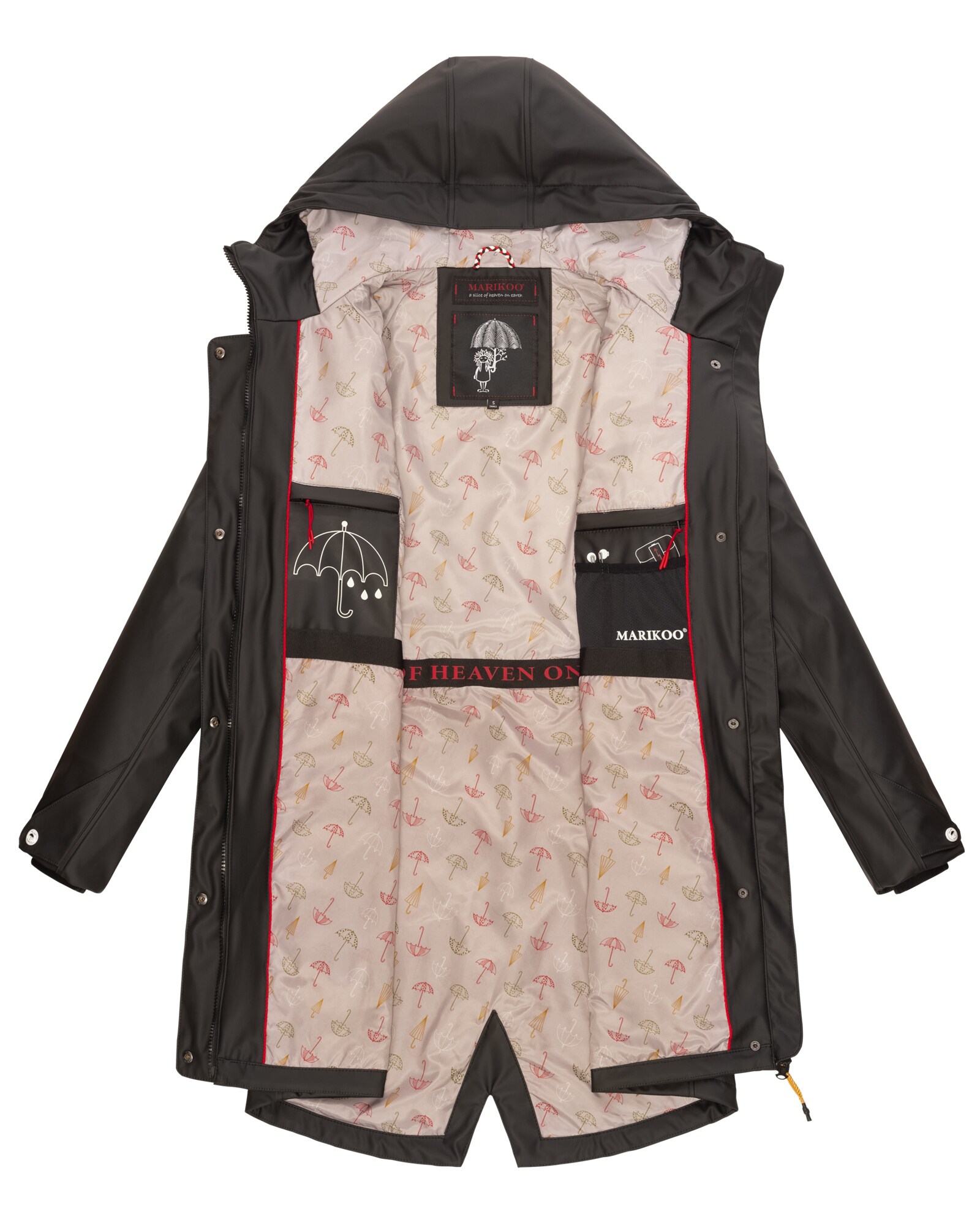 NAVAHOO Damen Funktions Jacke Regen Mantel Outdoor Parka Wasserdicht mit Kapuze Dancing Umbrella