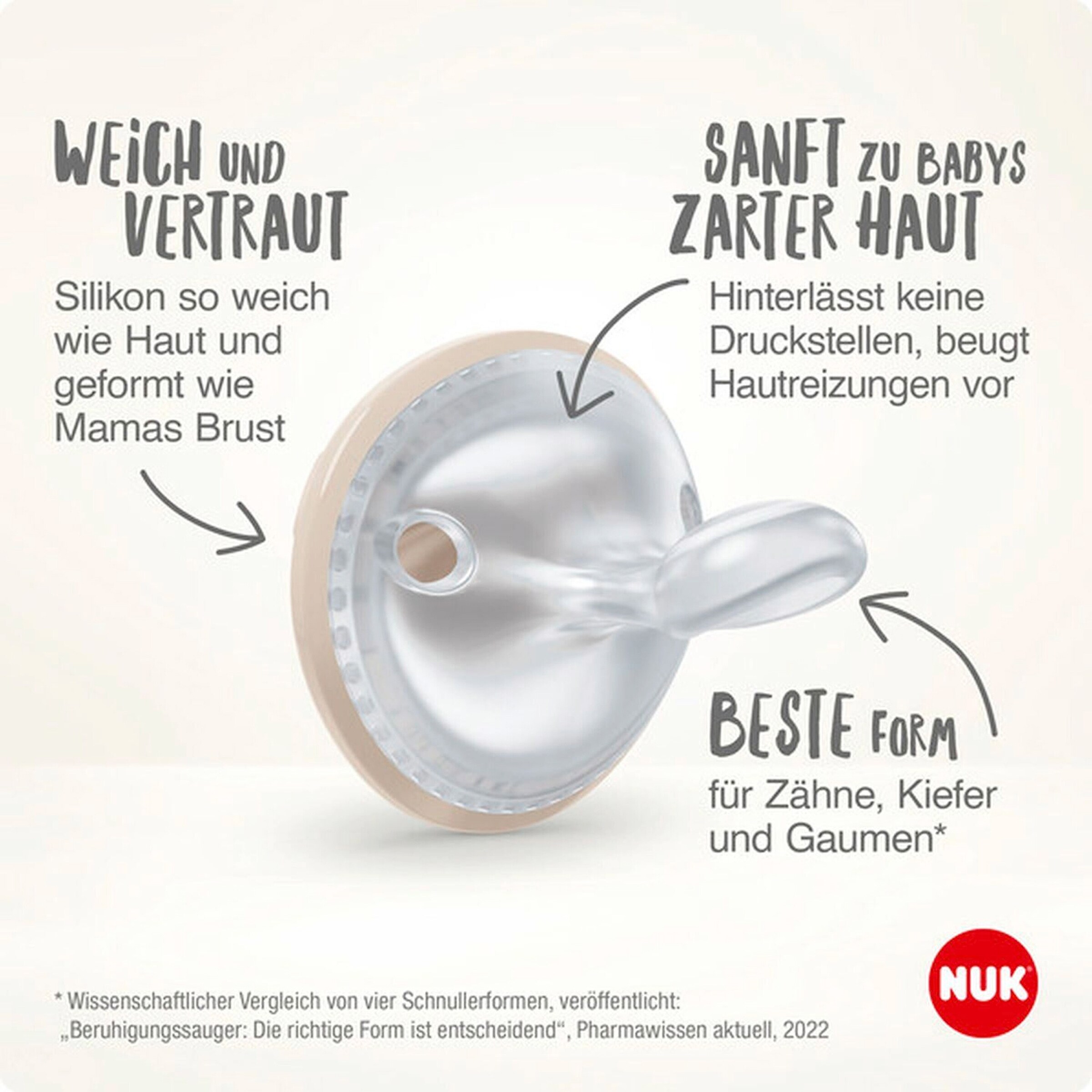 NUK 2er-Pack Schnuller MommyFeel Silikon 0-9M blush-sandstone
