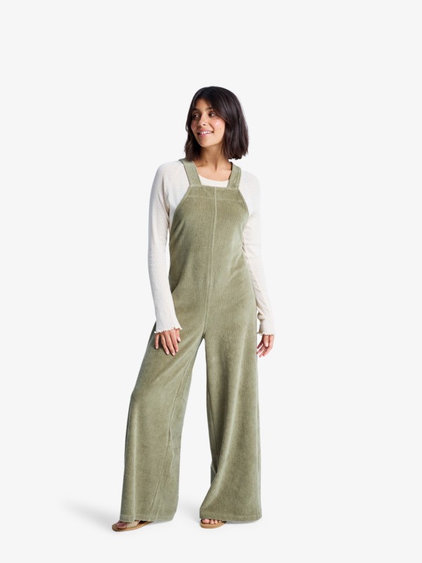 Best Daze Salopette en velours Vert Femme
