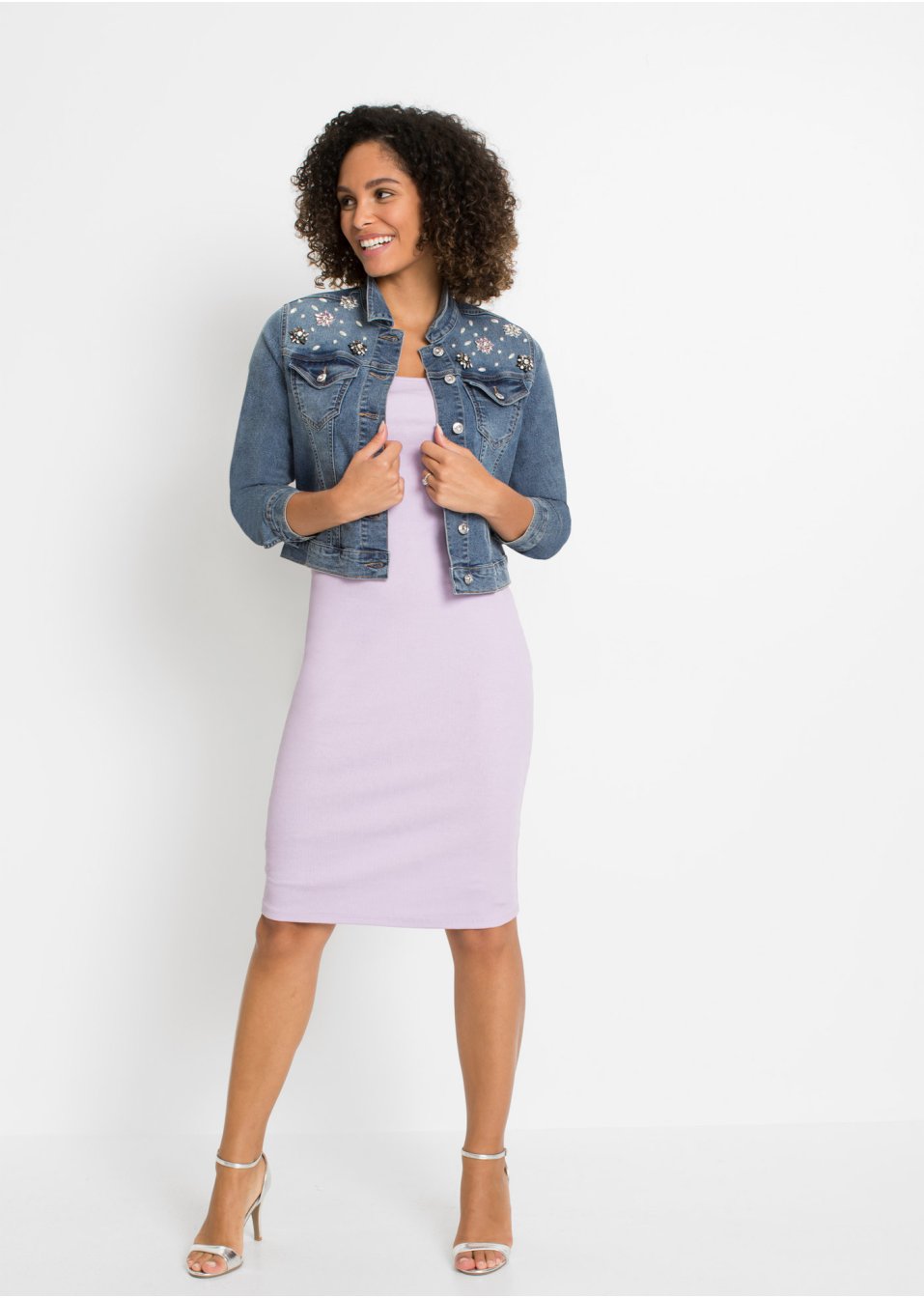 Veste en jean avec décorations