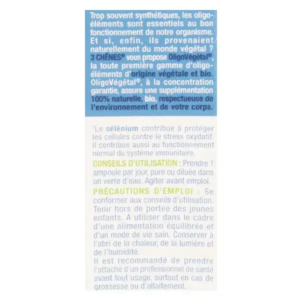 Les 3 Chênes OligoVégétal Selênio Orgânico 20 ampolas