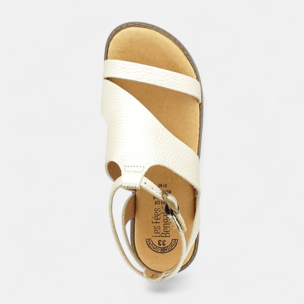 Nu-pieds Fille en cuir or
